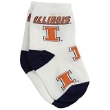 Illinois Fighting Illini White Infant 903 (0-13) All Over Team Logo Bootie Socks
