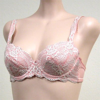 Orlfa NEW 2 PACK $108 PINK Lace Mesh Pad Bra #1048 34A