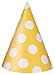 Yellow Polka Dot Party Hats, 8ct