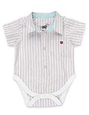 Autograph Pure Cotton Striped Shirt Bodysuit
