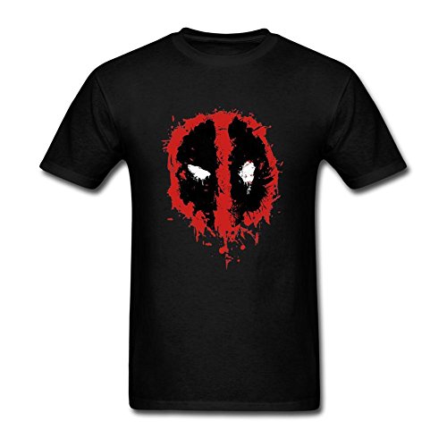 Yanho Marvel Deadpool Splatter Icon Graphic Baseball Men's Tee Shirt Black XXXL