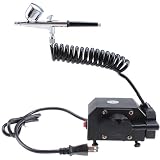 Gravity Feed Dual Action Airbrush with Portable Handle Air Compressor