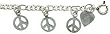 Sterling Silver Peace Sign Pendant Anklet