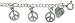 Sterling Silver Peace Sign Charm Anklet