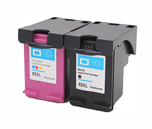 ESTONRemanufactured Ink Cartridges Replacements for HP 63XL for HP DeskJet 1110 1112 2130 3630 (Black,Tricolor 2-Pack)