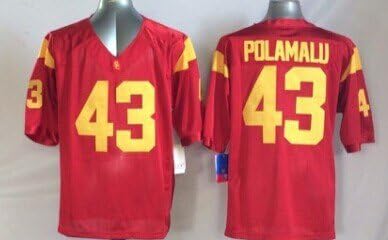 NCAA USC Trojans NO.43 Polamalu Red NCAA Football Jersey Man's Football Shirt-L