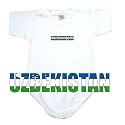 Baby Bodysuit White " Flag Uzbekistan " Country