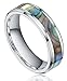 Fast Shipment! 6MM Titanium Abalone Shell Inlay Engagement Wedding Band Rings Size 4-12