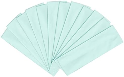 High Quality Cotton Elastic Yoga Fashion Wide Headband, Solid Light Seafoam (12 pack)