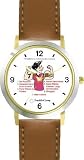 All of THE 7 HABITS #3 - White Youth (Spanish Text) - DELUXE TWO-TONE WATCH from THE 7 HABITS - WATCH COLLECTION BY WATCHBUDDY&reg; - Arabic Numbers - Brown Leather Strap-Size-Large ( Men's Size or Jumbo Women's Size )