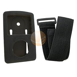 Black Soft Skin Cover w/ Armband for SanDisk Sansa Fuze
