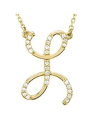14K Yellow Gold Diamond Initial Necklace "L" -- LIFETIME WARRANTY