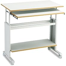 Safco 1926GR 35" Wide Adjustable Height Workstation, 19-3/4d x 33h, Gray PVC Top