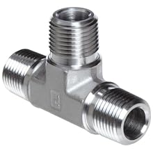 Parker Stainless Steel 316 Pipe Fitting, Tee, NPT Male X NPT Male X NPT Male