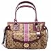 Coach Heritage Stripe Fashion XL Satchel Bag Tote 12529 Berry