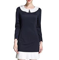 Winter  Pleated Long Sleeves  Dress With Ruffles