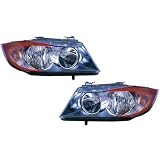 BMW 3 Series Sedan Replacement Headlight Assembly Halogen - 1-Pair by AutoLightsBulbs