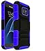 Galaxy S7 Case, Bastex Heavy Duty Hybrid Rubber Silicone Cover with Protective Kickstand Holster Belt Clip Case for Samsung Galaxy S7 (Blue/Black)