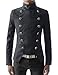 (NJK4) TheLees Mens Double Breasted Slim Fit Jacket Blazer DARKGRAY US XS(Tag size M)
