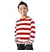 Child/Teen Long Sleeve Striped Shirt Red White