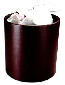 Two-Tone Leather Waste Basket