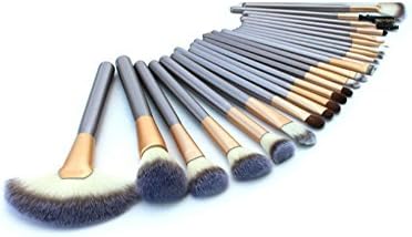 DEAMOR Professional 24 Pcs Wooden Handle Makeup Tools Cosmetic Brush Set Gray