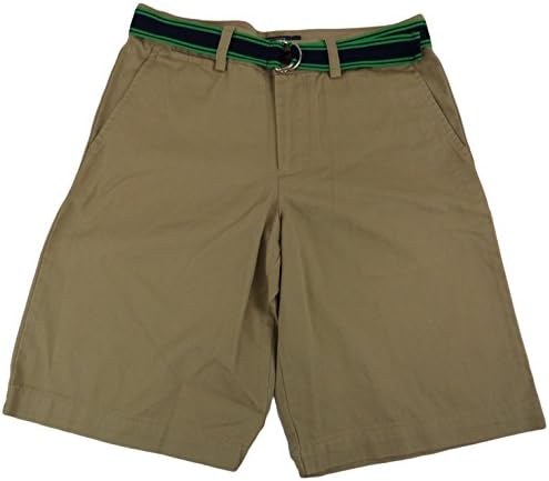 Polo Ralph Lauren Big Boy's Pony Logo Belted Chino Shorts (12, Khaki)