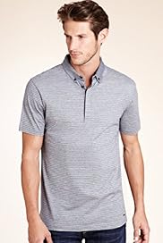 Autograph Pure Cotton Feeder Striped Marl T Shirt