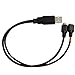 30CM USB 2.0 A Male Plug to 2 Micro Male Splitter Y Data Charge Cable Adapter