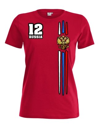 RUSSIA FAN SHIRT – RUSSLAND – Rot – WOMEN T-SHIRT by Jayess Gr. XS