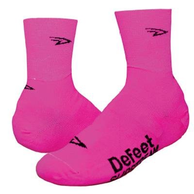DeFeet Slipstream 4in D-Logo Hi-Vis Pink Cycling Shoe Covers