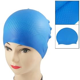 Blue Soft Silicone Waterproof Swimming Cap Hat for Adult Swimmer: Sports &amp; Outdoors