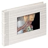Walther FA-104-S Album ""Wedding Stripes"" mit Kordelbindung, Format 24 x 16 cm, 40 wei&szlig;e Seiten, mit Bildausschnitt, handgesch&ouml;pftes Naturpapier