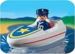 Playmobil - 6720 - 1.2.3 -  Policier + Bateau
