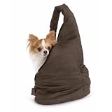 Petego Velvet Messenger Soft Pouch Pet Carrier, Espresso/Stone