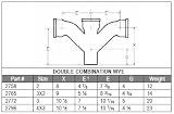 MWI 2SVDCOMB Service Weight Fitting, Double Combination WYE, 2 Diameter (2758)