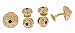 Jewelry : Antiqued finished deco style gold plated cufflinks and shirt stud set with black central accent. Presentation boxed.