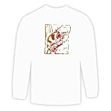 Long Sleeve T-shirt with tree, lizard, red, chameleon, camouflage Large White