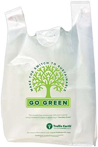 Trellis Earth TRB-31-R Bioplastic T-Shirt Bag - Trellis Tree, 12" x 20.5" x 1.1 mil (Pack of 500)