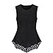 Amoin Ladies Scoop Neck Sleeveless Lace Shirt Blouse Top