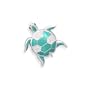 Cleversilver's Clear Swarovski Crystal And Green Epoxy Turtle Fashion Pin