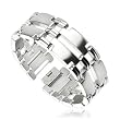 Spikes 316L Stainless Steel Duo Band Mirrored T Links Bracelet