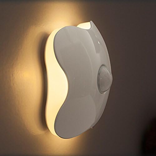 Clover Style 6 Led Wireless Led Stick Anywhere Night Lights, Human Body Sensor Light, Light Control Wall Lights (White)