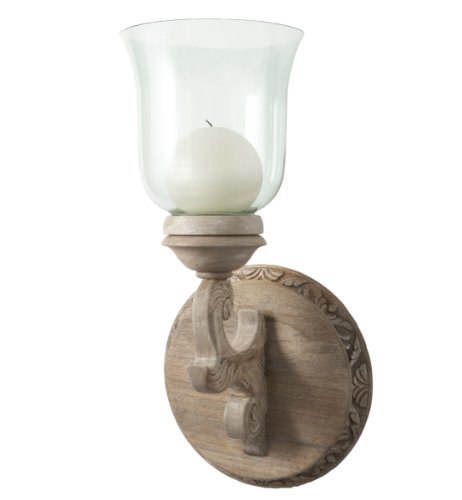 Lazy Susan Carved Wood Wall Sconce