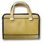 Leather-Look Camel with Black Taping Bible Cover