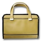 Leather-Look Camel with Black Taping Bible Cover by 