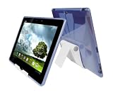 iShoppingdeals - Blue Rubber TPU Cover Skin Case Multi-Angle View Stand Holder for ASUS Transformer Pad Infinity TF700 / TF700T 10.1-Inch