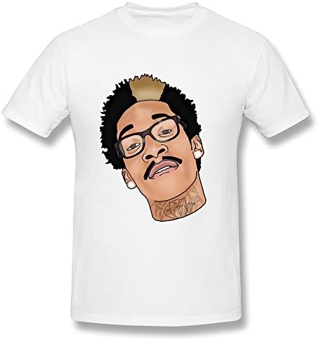 JIEN Men's Wiz Khalifa Cartoon T-shirt - White S