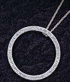 Necklace - Sterling Silver Cubic Zirconia Circle Pendant On16