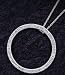 Necklace - Sterling Silver Cubic Zirconia Circle Pendant On16sterling Silver Chain